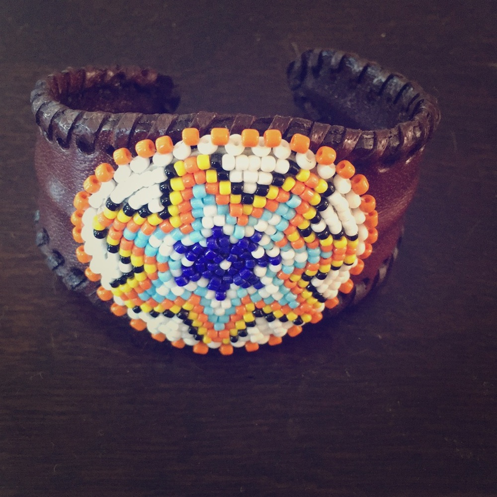 Leather and Bead Bracelet